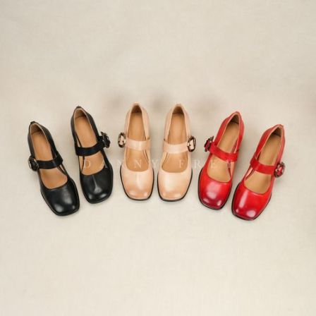 Dannyfrey丹尼芙蕾牛皮时尚单鞋百搭款时髦女式春季浅口单鞋5.3CM