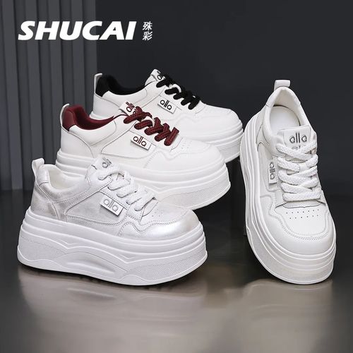 殊彩7CM厚底增高小白鞋松糕鞋女2026春百搭小个子板鞋休闲运动鞋主图