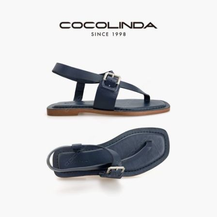 COCOLINDA | “慵懒假日” 乌托邦 牛皮夹脚沙滩罗马凉拖鞋X5781