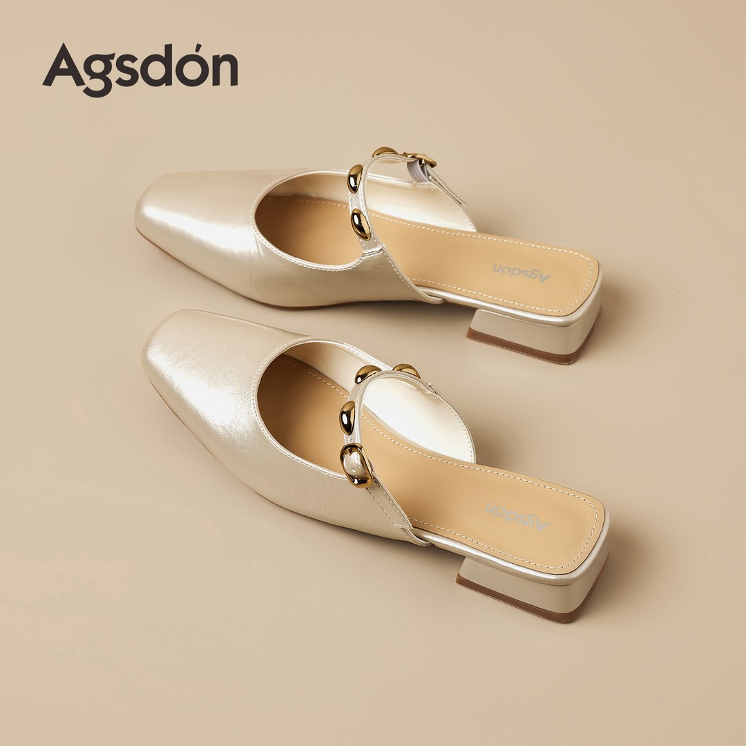 奥古狮登包头半拖鞋女夏外穿2026新款爆款新中式玛丽珍单鞋凉拖鞋主图