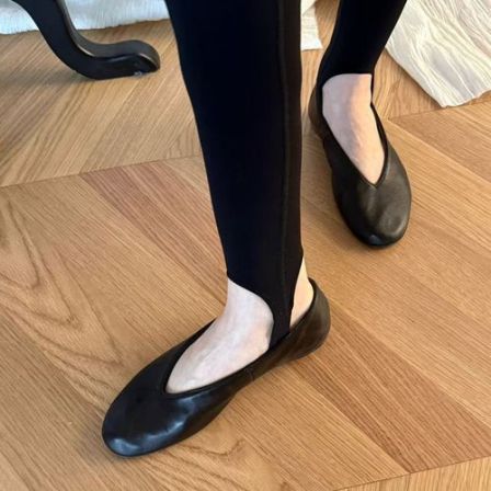 法式玛丽珍单鞋复古亮面漆皮平底鞋低跟芭蕾舞鞋69103