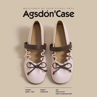 奥古狮登内增高玛丽珍鞋女2026新款粉彩风软底芭蕾浅口休闲单鞋xx