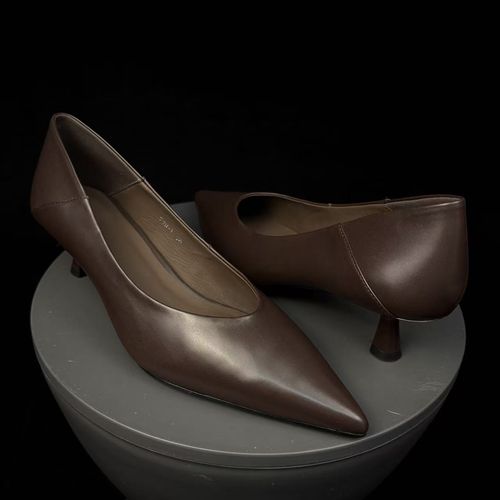 头层牛皮2026新款真皮女鞋时尚舒适原创尖头中跟浅口时装单鞋软皮主图