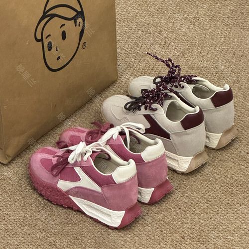 晚睡兰•内增高8cm牛皮版德训鞋女小个子阿甘鞋2026新款春季增高鞋主图