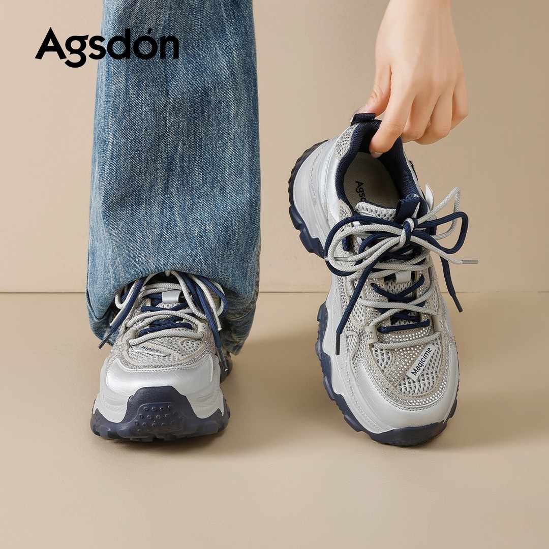 奥古狮登厚底老爹鞋女2026新款春季配阔腿裤增高显脚小休闲运动鞋主图