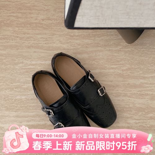 IMFLY金小金自制女装 单鞋DYX391春日新款复古英伦风小单鞋主图