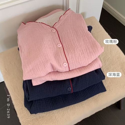 喜樂  2026婴儿棉捻皱家居服春季新款时尚百搭休闲简约亲肤柔软女主图