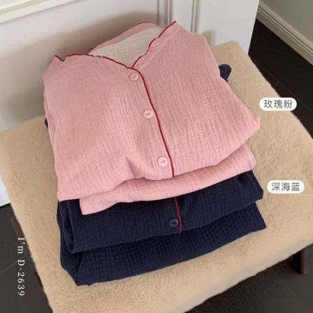 喜樂  2026婴儿棉捻皱家居服春季新款时尚百搭休闲简约亲肤柔软女