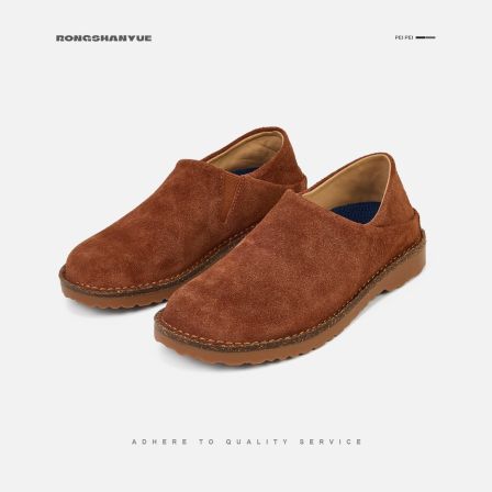 Rongshanyue老钱风乐福鞋2026新款圆头平底懒人豆豆鞋女B1589