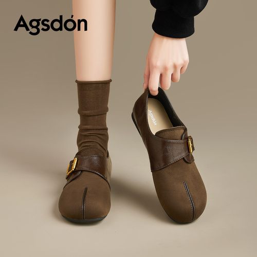 奥古狮登棕色勃肯鞋女2026新款春季复古今年流行平底单鞋通勤鞋xx主图