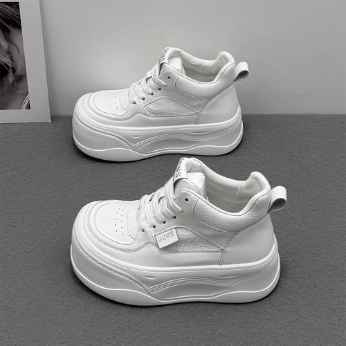 欧货真皮高帮小白鞋女2026春秋小个子厚底增高保暖女鞋松糕板鞋子主图