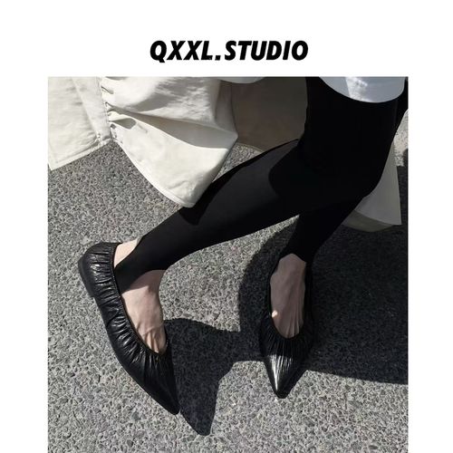 邱小小丽呀 早春新款复古一脚蹬百搭气质尖头浅口单鞋女主图