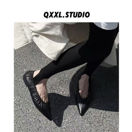 邱小小丽呀 早春新款复古一脚蹬百搭气质尖头浅口单鞋女