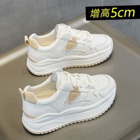 2026年春季新款小白鞋女厚底增高鞋网纱透气休闲鞋舒适轻便运动鞋