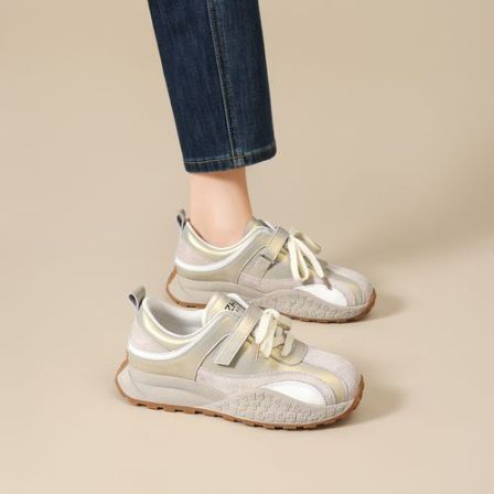 鞋子女款防滑德训鞋厚底阿甘鞋爆款2026新款魔术贴运动鞋休闲鞋女