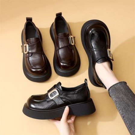 韩版厚底乐福鞋女2026年春季新款时尚百搭软底轻便不累脚显瘦单鞋