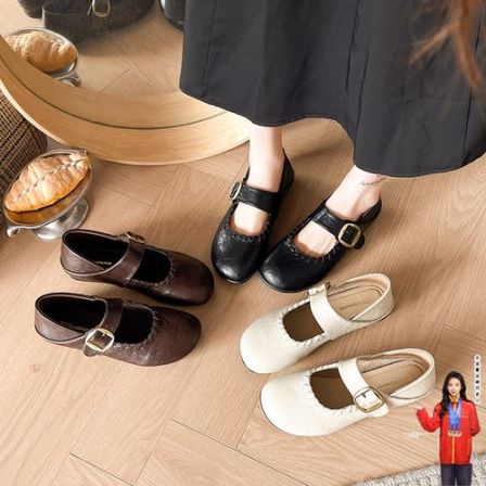 【品牌】百搭浅口单鞋小皮鞋2026春季新款软底玛丽珍鞋皮鞋2602