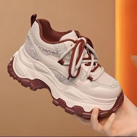 厚底舒适小个子增高老爹鞋春季新款时尚轻便百搭潮流休闲女鞋-X