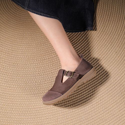 2026新款防滑秋季磨砂皮复古低跟复古港风乐福鞋厚底单鞋7920-2主图