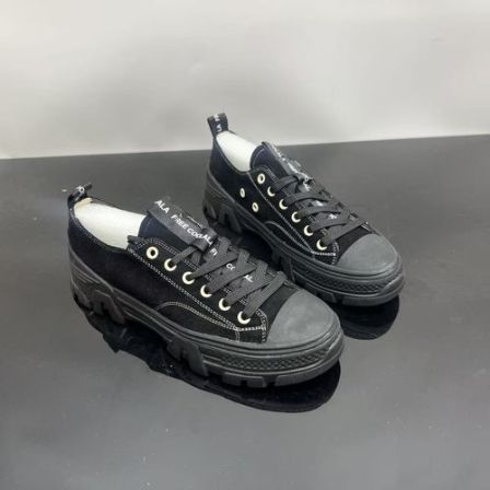 春季新款冷粘工艺女士百搭休闲鞋系带低帮帆布鞋 X 检 8671-20