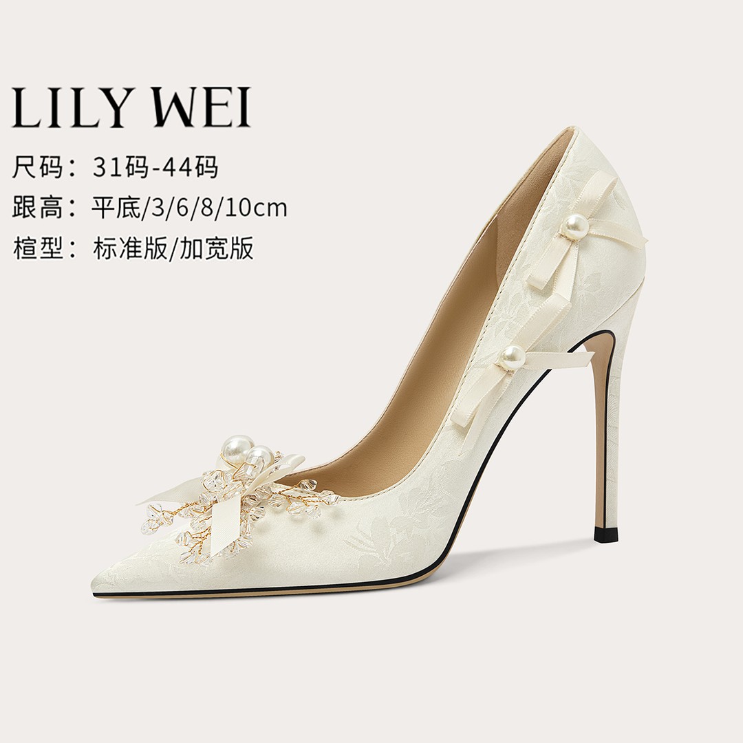 【尔尔辞晚】国风印花设计感高跟鞋优雅时尚舒适女鞋小码主图