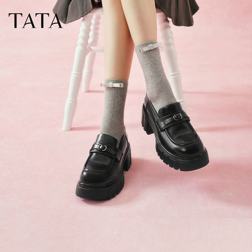 TATA他她2026春新款商场同款时尚简约休闲乐福鞋厚底单鞋CHY06AA6主图
