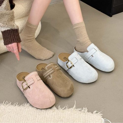 【交个朋友专属】贾不假勃肯鞋女2026包头半拖外穿增高一脚蹬博肯鞋主图