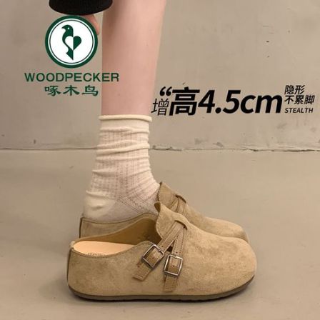 啄木鸟包头厚底勃肯鞋半拖女春季外穿女2026新款穆勒一脚蹬懒人鞋
