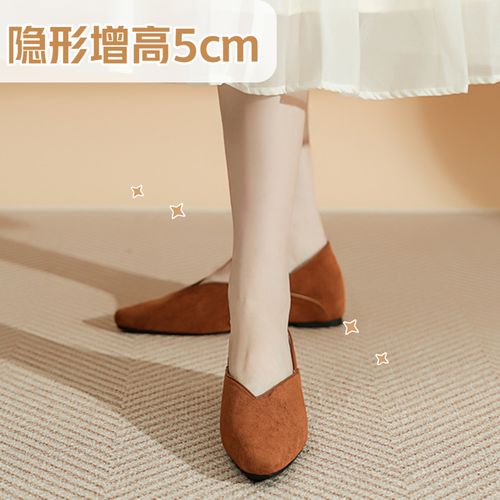 OOTD轻奢单鞋尖头女5cm内增高时尚通勤显瘦女鞋舒适百搭浅口单鞋主图