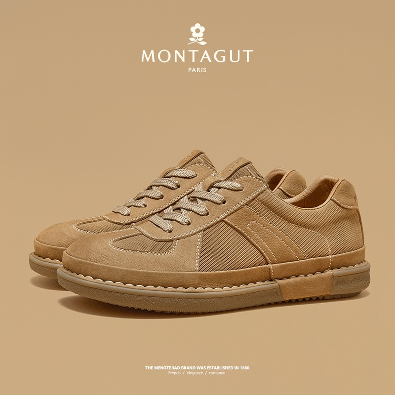 梦特娇经典徳训鞋头层牛皮运动休闲时尚百搭舒适透气防滑休闲板鞋主图