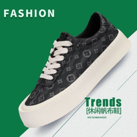 春款休闲百搭透气不臭脚男鞋厚底增高潮流个性痞帅男帆布鞋低帮鞋