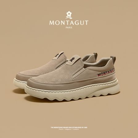 梦特娇时尚透气百搭休闲鞋软底耐磨防滑减震懒人一脚蹬轻便套脚鞋