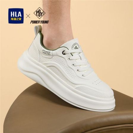 HLA/海澜之家男鞋2026夏季新款透气时尚休闲鞋潮流百搭板鞋小白鞋