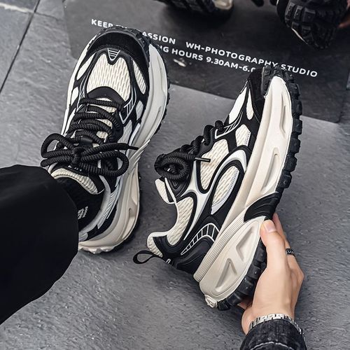 网红爆款男鞋2026春季新款网面透气休闲运动鞋厚底增高防滑老爹鞋主图