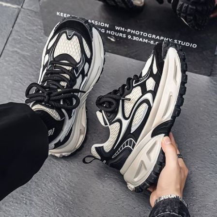 网红爆款男鞋2026春季新款网面透气休闲运动鞋厚底增高防滑老爹鞋