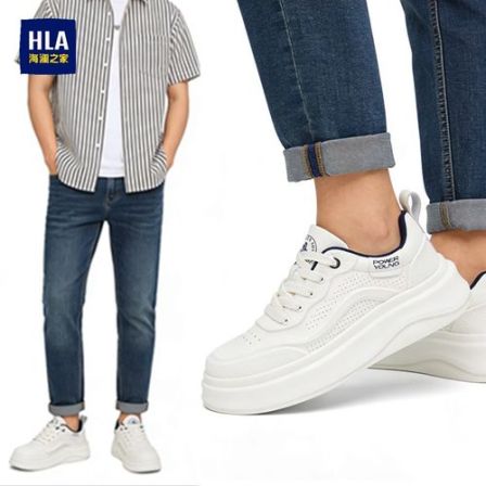 HLA/海澜之家男鞋2026夏季新款透气时尚休闲鞋潮流百搭板鞋小白鞋