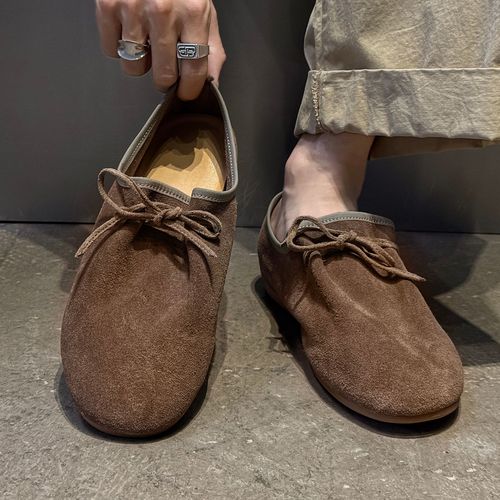 经典潮款徒步鞋男鞋2026新款一脚蹬乐福鞋通勤简约僧侣鞋平底单鞋主图