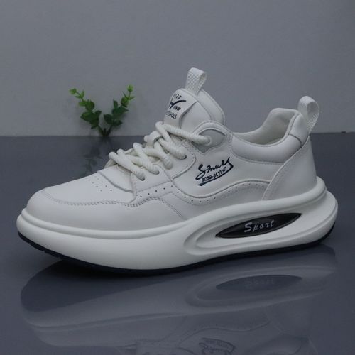 2026春季新款低帮牛皮时尚个性透气防滑软底真皮休闲白色潮流男鞋主图