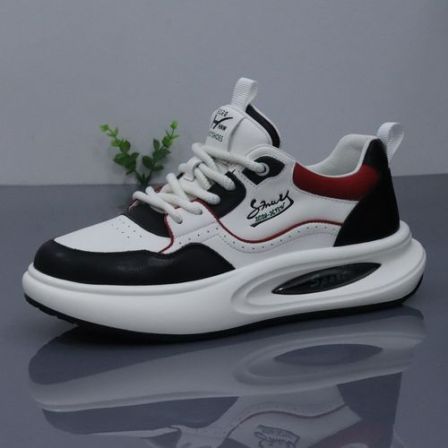 2026春季新款低帮牛皮时尚个性透气防滑软底真皮休闲厚底男鞋潮鞋