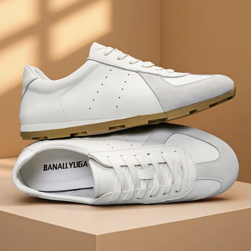 鞋子男款2026新款白色真皮头层牛皮透气百搭软底阿甘鞋德训运动鞋主图