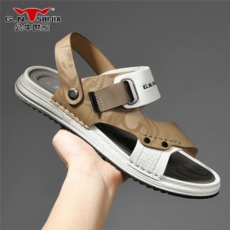 公牛世家夏季潮流百搭户外男鞋休闲透气凉鞋男时尚软底男士沙滩鞋