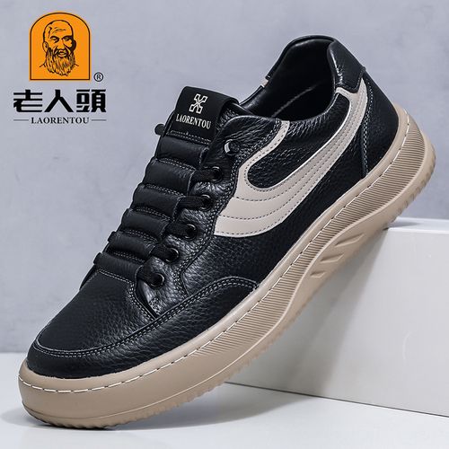 老人头新款男鞋2026夏季百搭防滑透气真皮休闲男皮鞋旅游减震鞋子主图