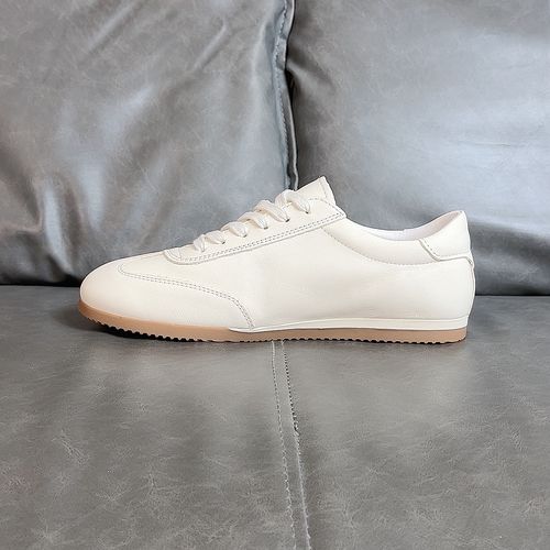 夏季新款头层牛皮德训小白鞋软底打孔透气时尚百搭平底潮鞋 88086主图