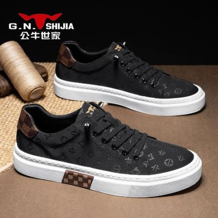 公牛世家男春夏一脚蹬经典板鞋帆布鞋冰丝轻便软底运动休闲开车鞋