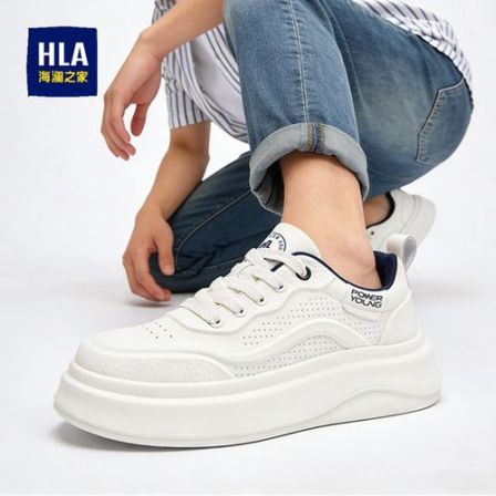 HLA/海澜之家男鞋2026夏季新款透气时尚休闲鞋潮流百搭板鞋小白鞋