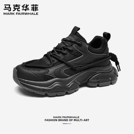 马克华菲男鞋2026年新款春季黑色增高鞋子户外休闲厚底男款潮鞋男