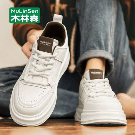 木林森男鞋2026新款春季高级感工作板鞋男增高厚底休闲男士小白鞋