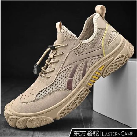 东方骆驼男鞋夏季透气薄款户外网面运动鞋防臭一脚蹬休闲鞋子男款