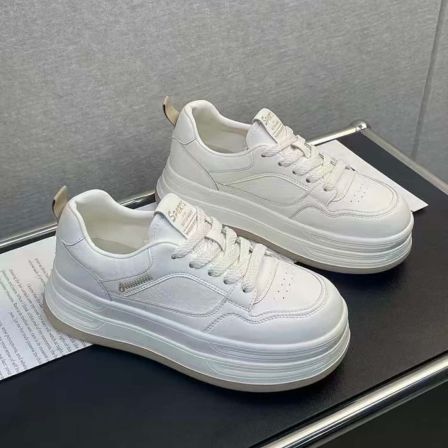 【小影自留】厚底小白鞋！26ss春季真皮透气百搭5CM松糕面包鞋