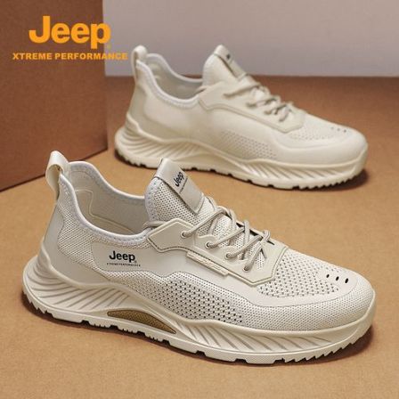 Jeep夏季新款男士飞织网面鞋轻便透气薄款软底鞋休闲百搭开车男鞋